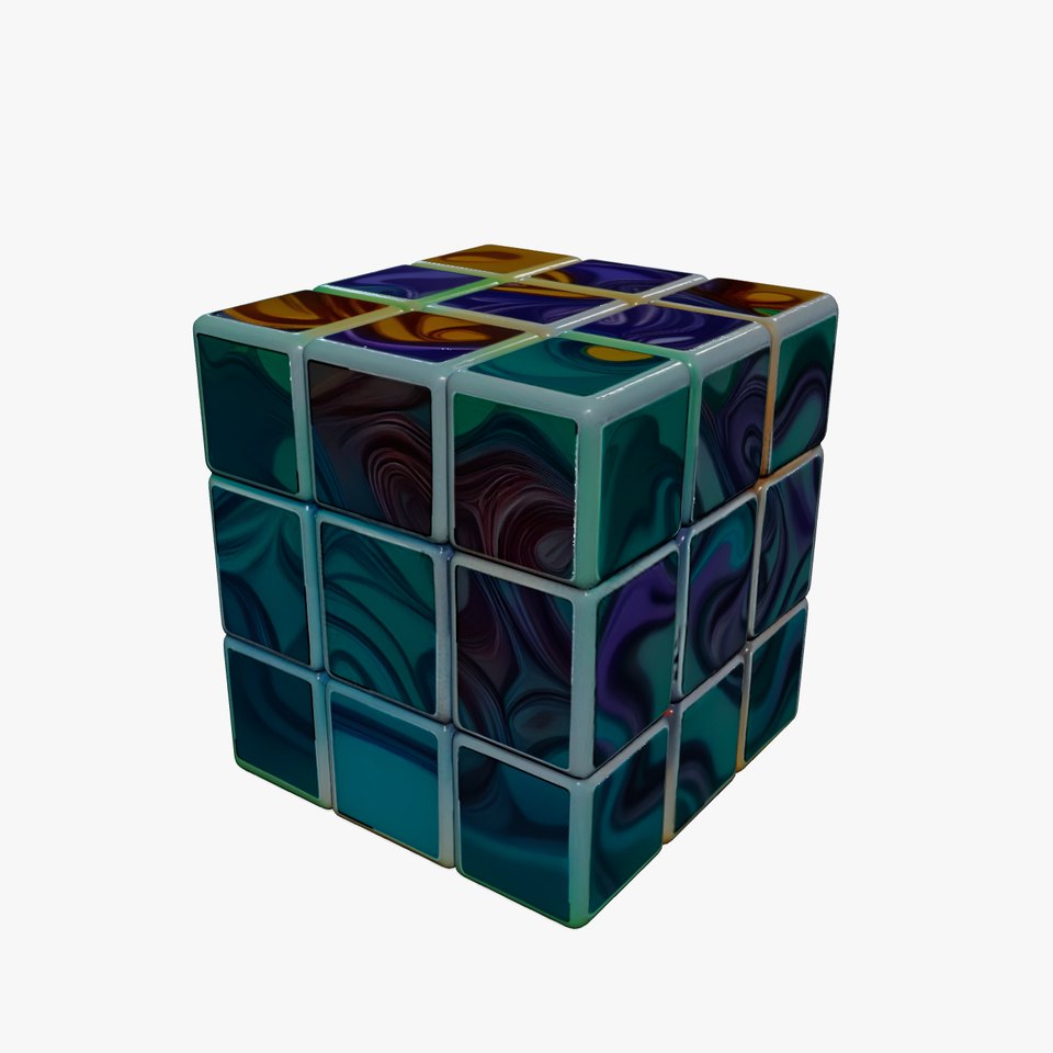 Neon Gradient Cube model pack