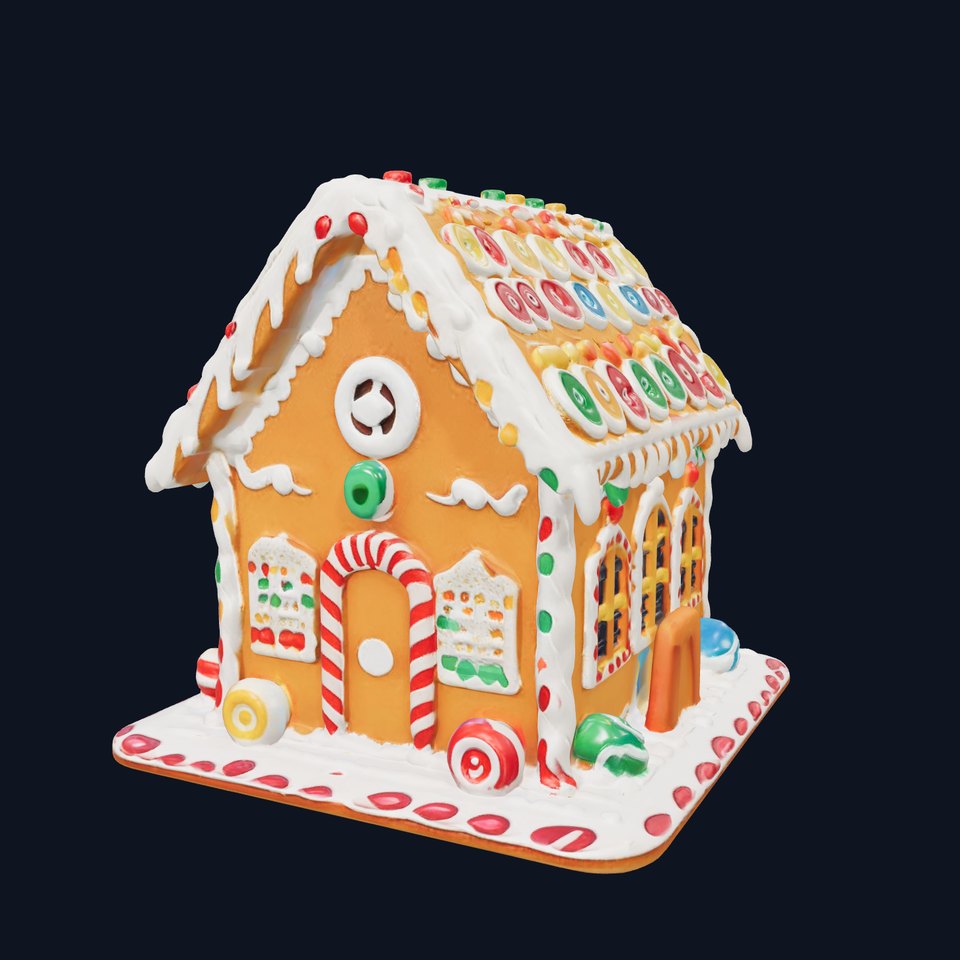 Colorful Gingerbread House model pack