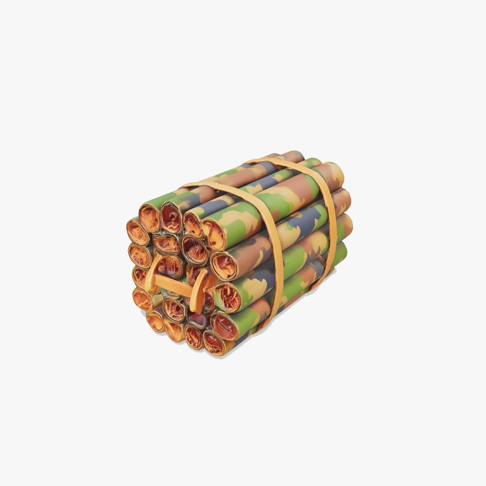 Camouflage Fabric Roll model pack