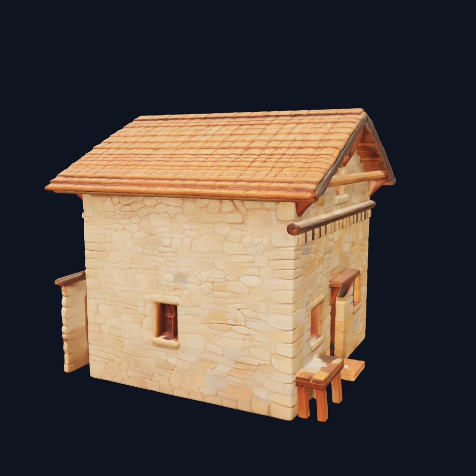 Rustic Stone Cottage model pack