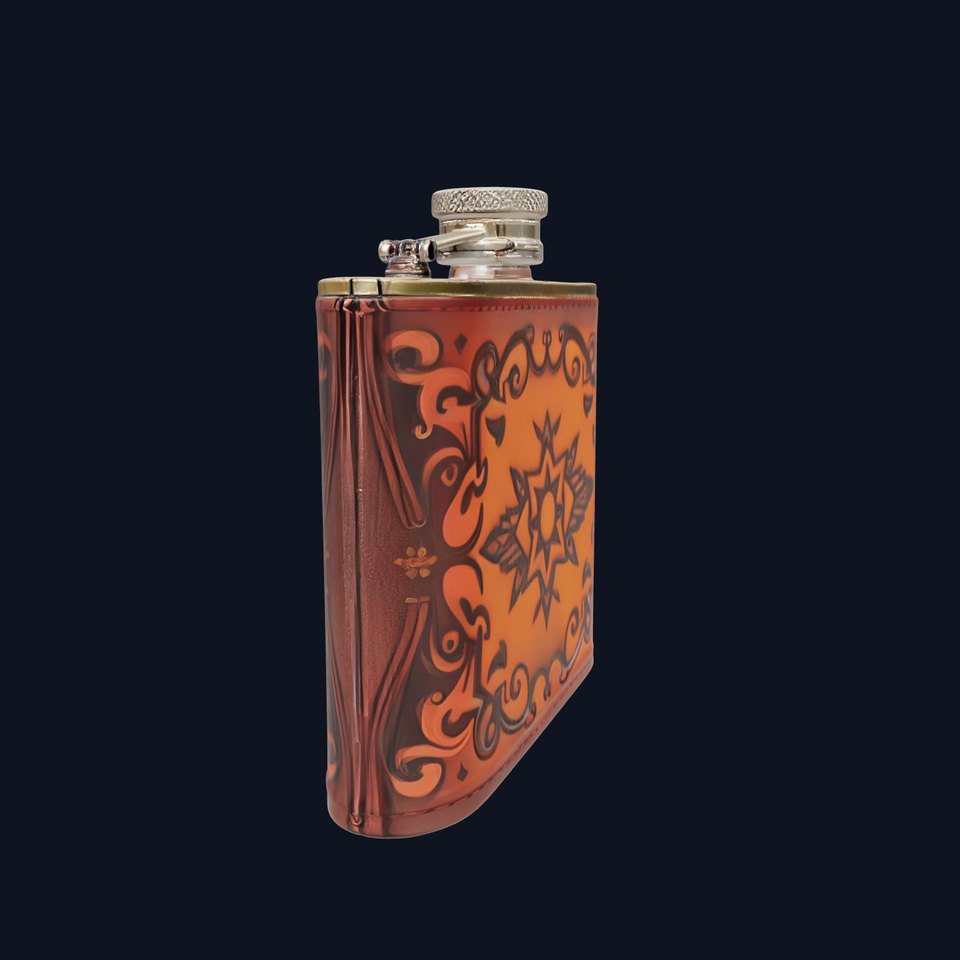 Engraved Leather Flask model pack