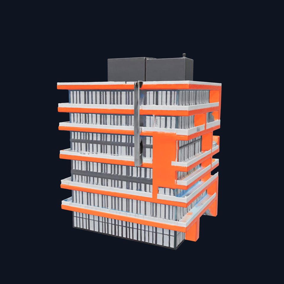 Modern Orange Building model pack