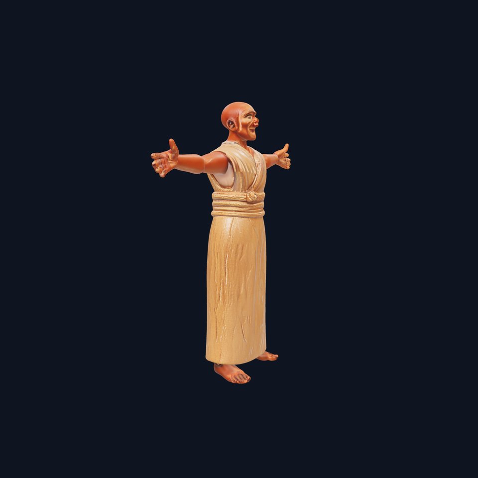 Smiling Monk Statue model pack