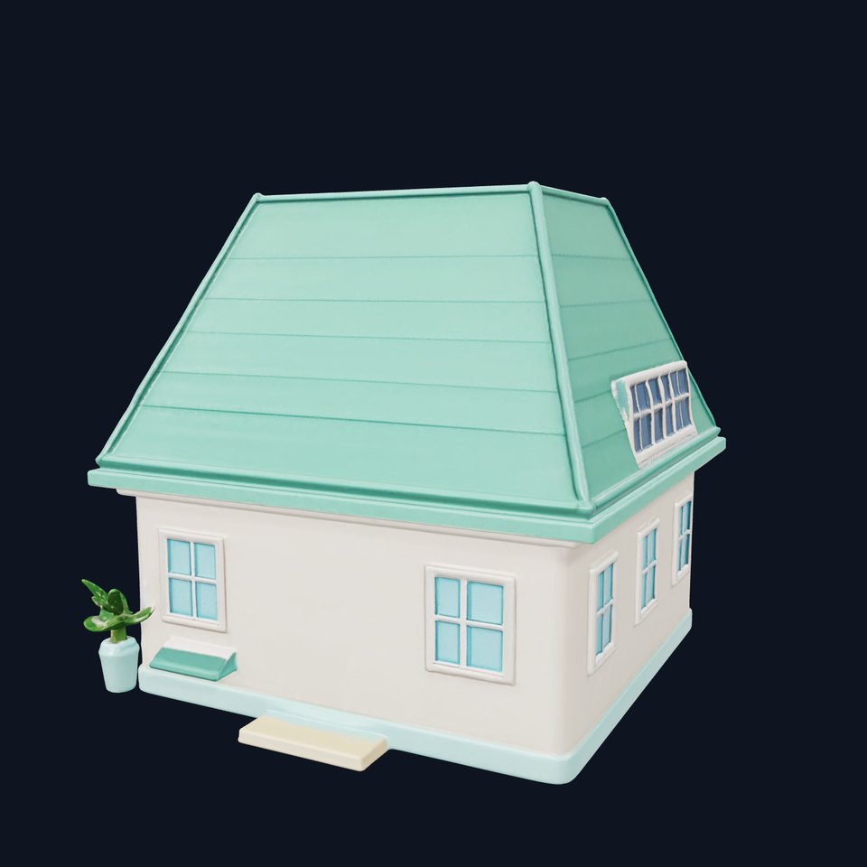 Mint Green Cottage model pack