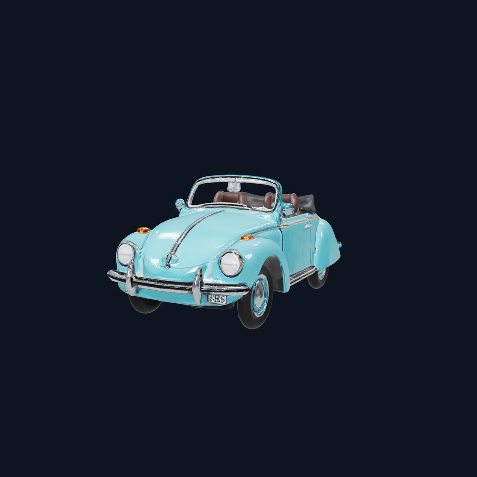 Turquoise Classic Convertible model pack