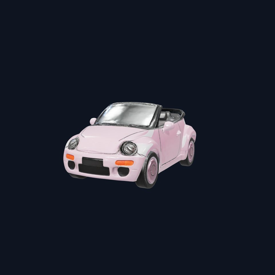 Pink Convertible Beetle model pack