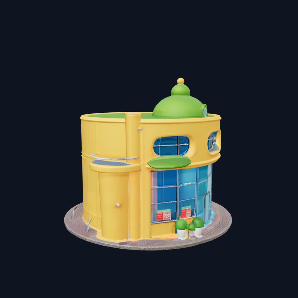 Vibrant Yellow Shopfront model pack