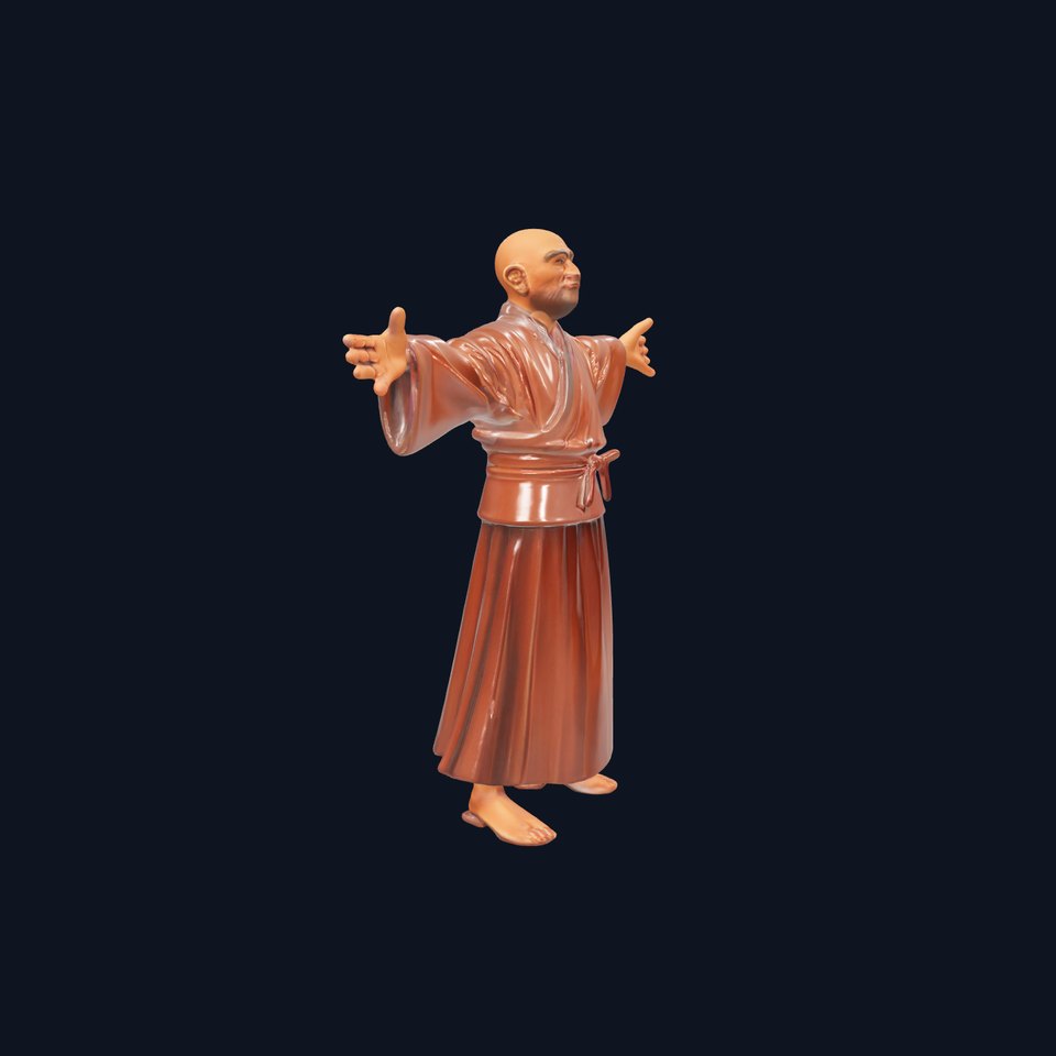 Zen Monk Statue model pack