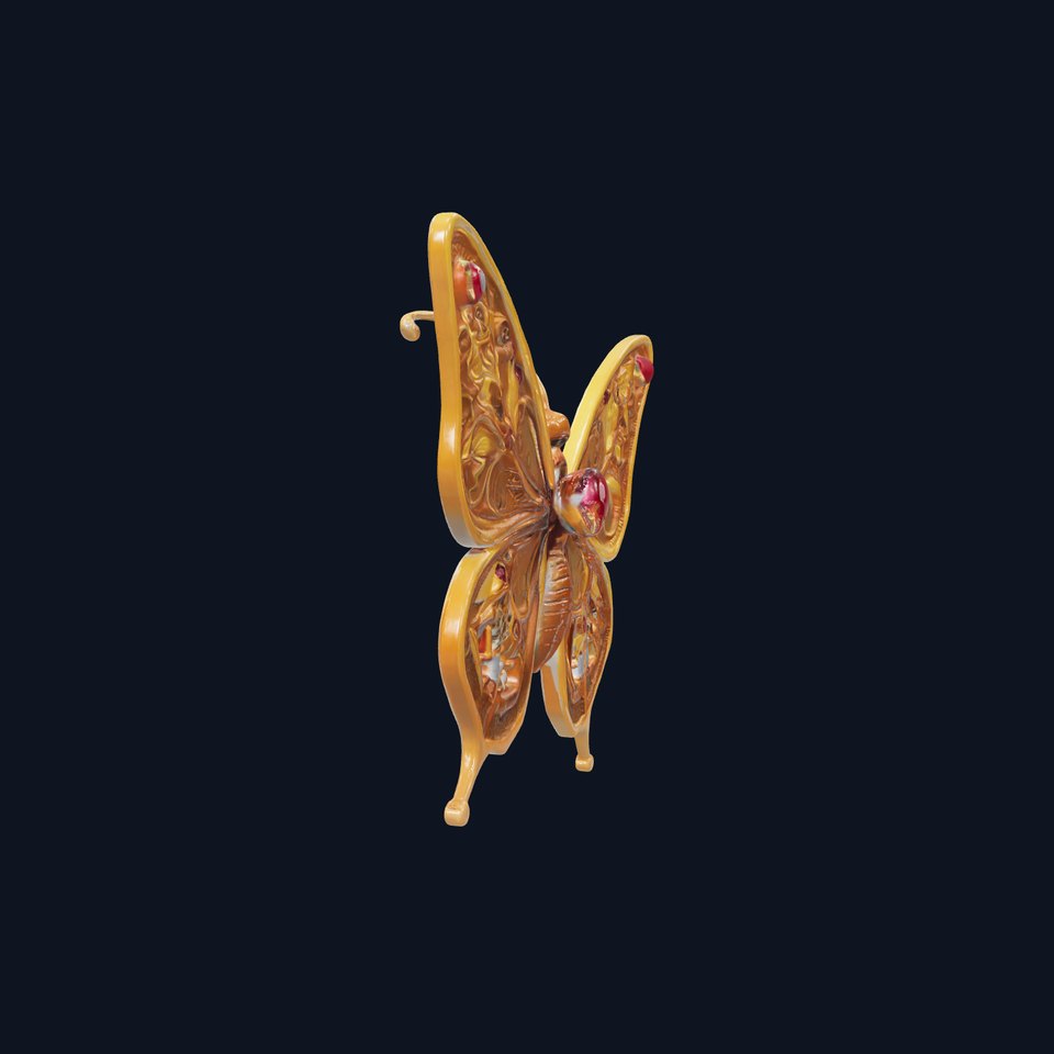 Golden Jewel Butterfly model pack