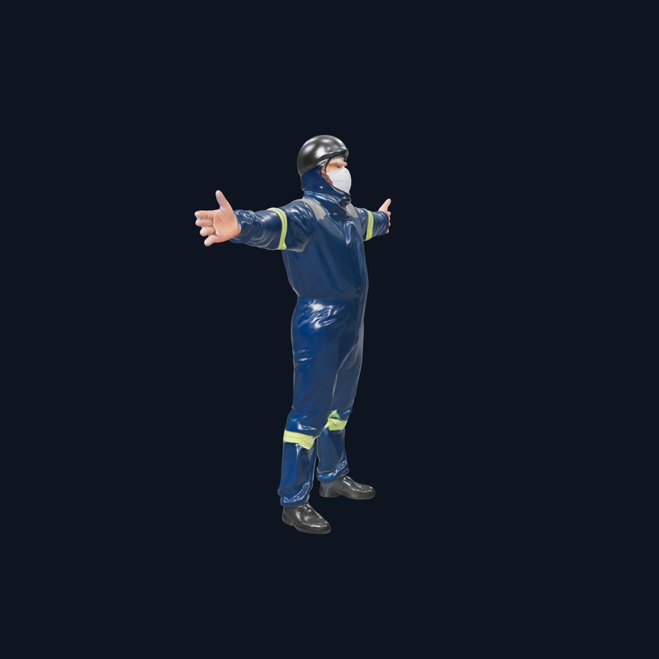 Blue Protective Suit model pack