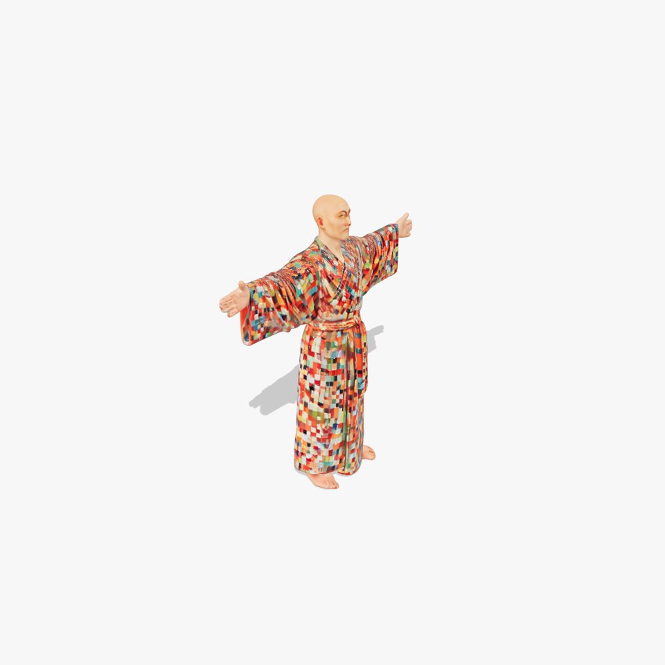 Vibrant Mosaic Kimono model pack
