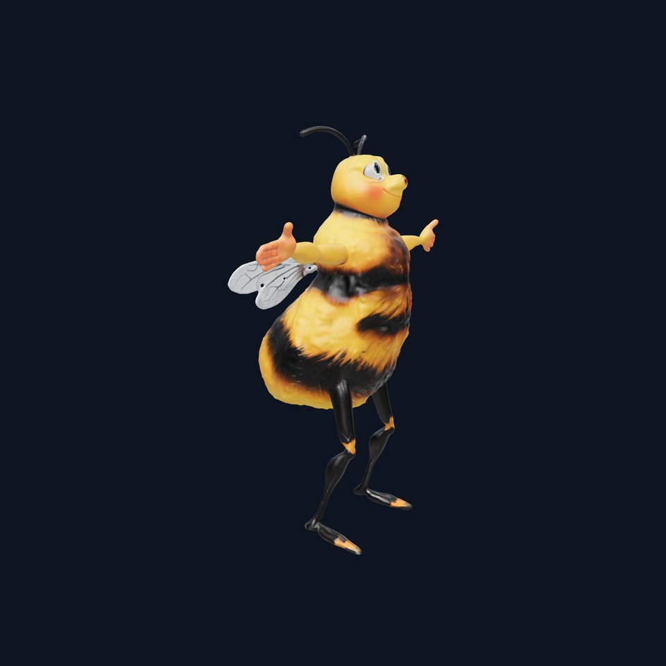 Fuzzy Bee Character model pack