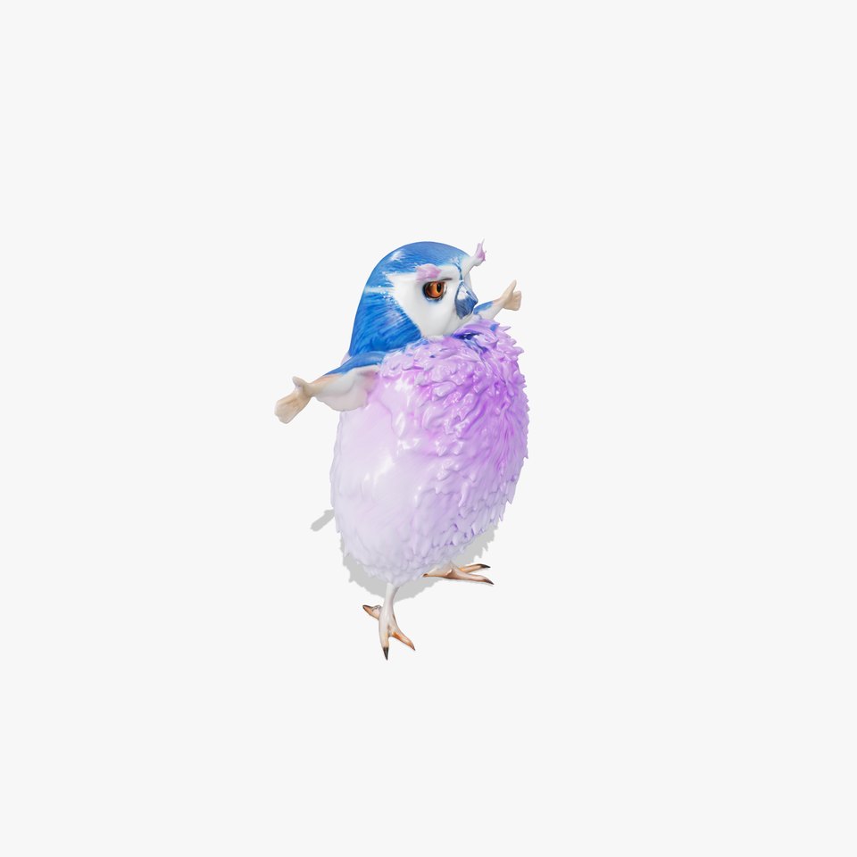 Purple Fluffy Owl model pack