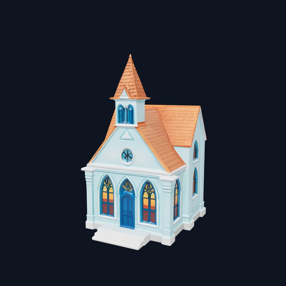 Blue Gothic Chapel model pack