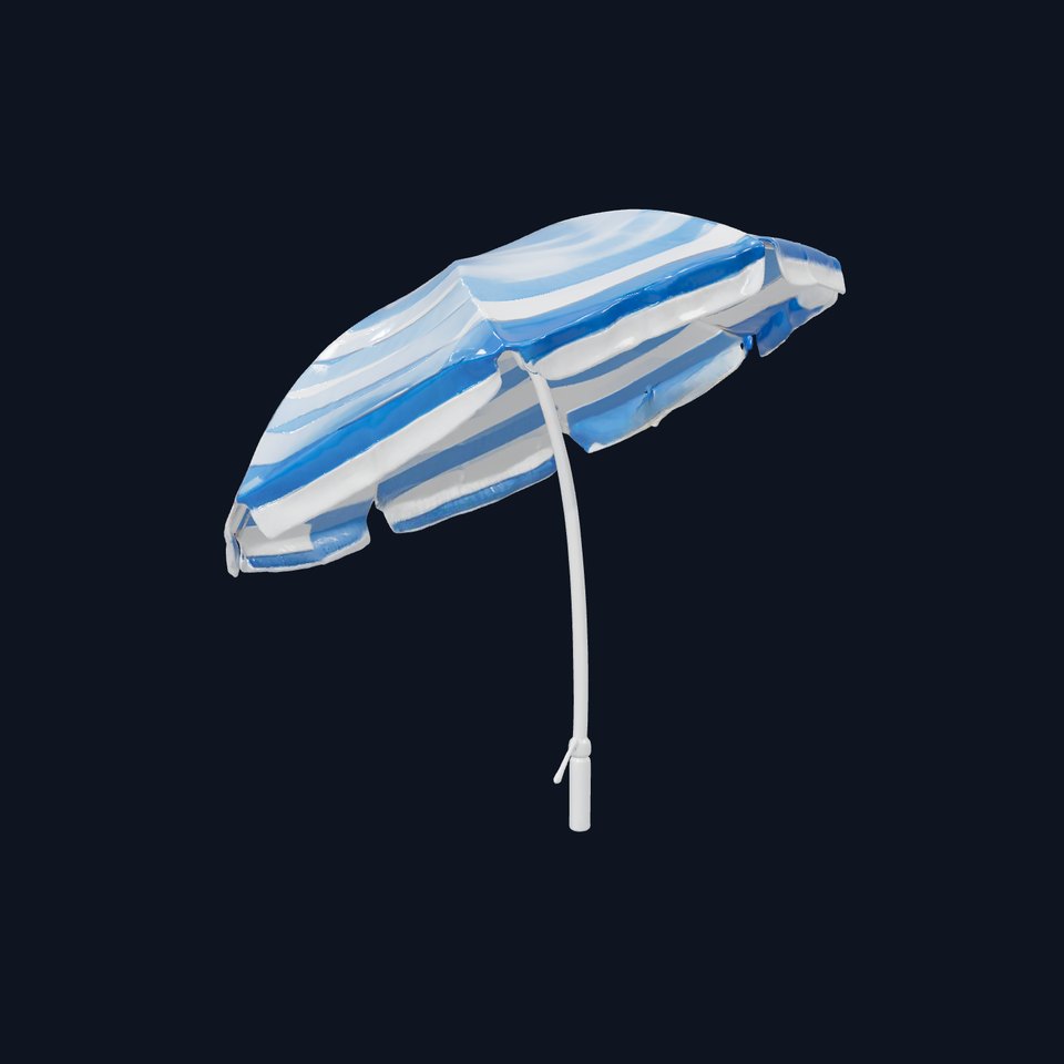 Striped Beach Umbrella model pack