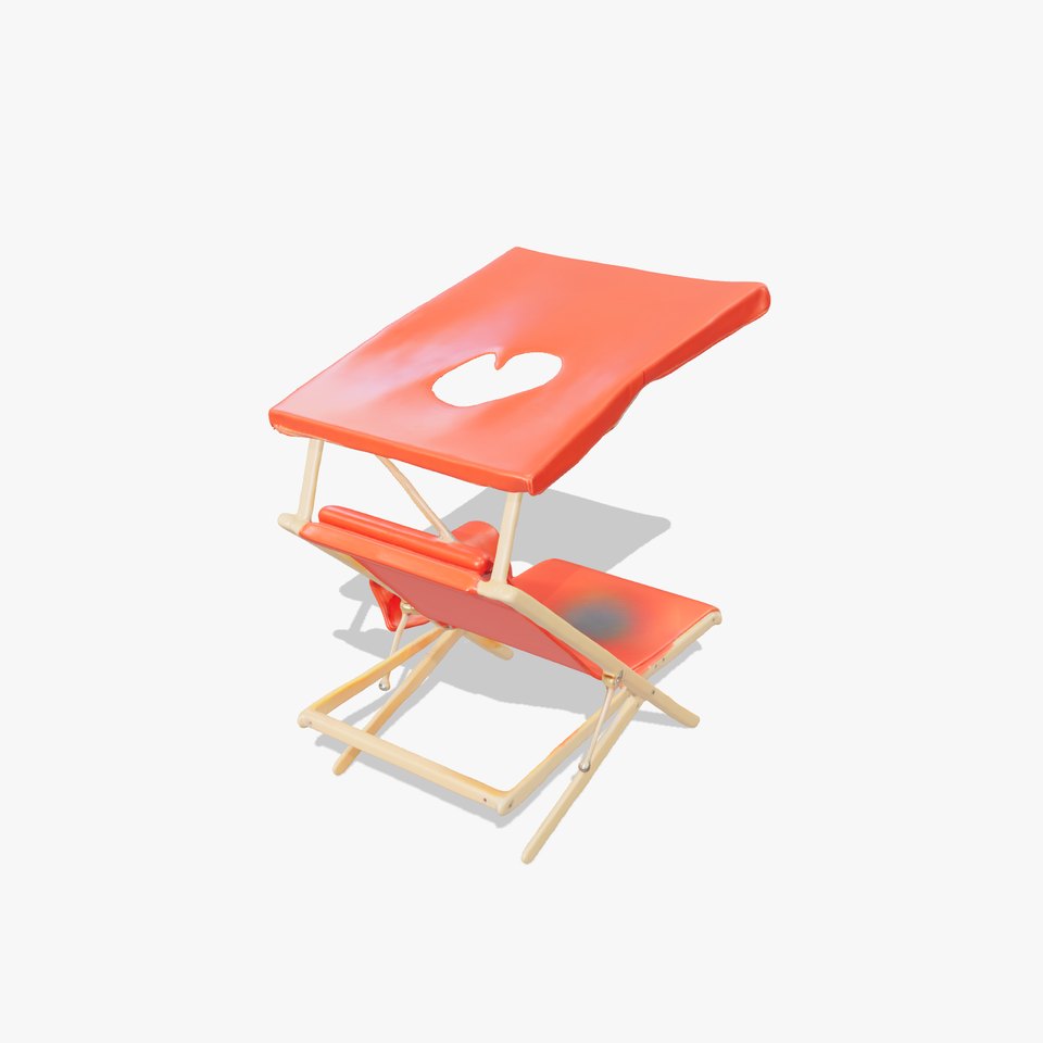 Red Canvas Sun Lounger model pack