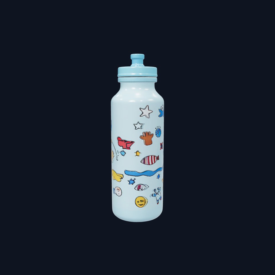 Playful Ocean Water Bottle model pack