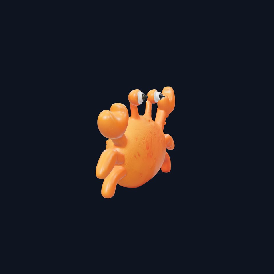 Orange Cartoon Crab model pack