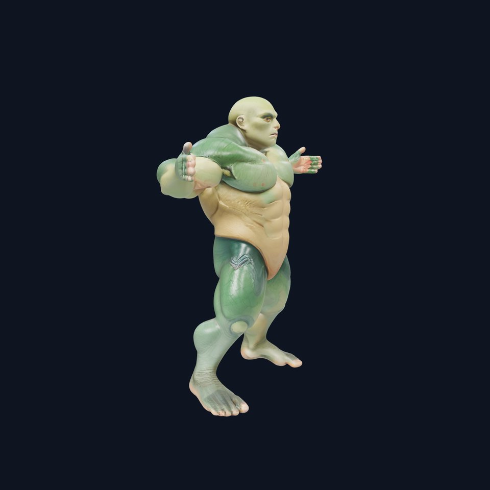 Green Scaled Lizardman model pack