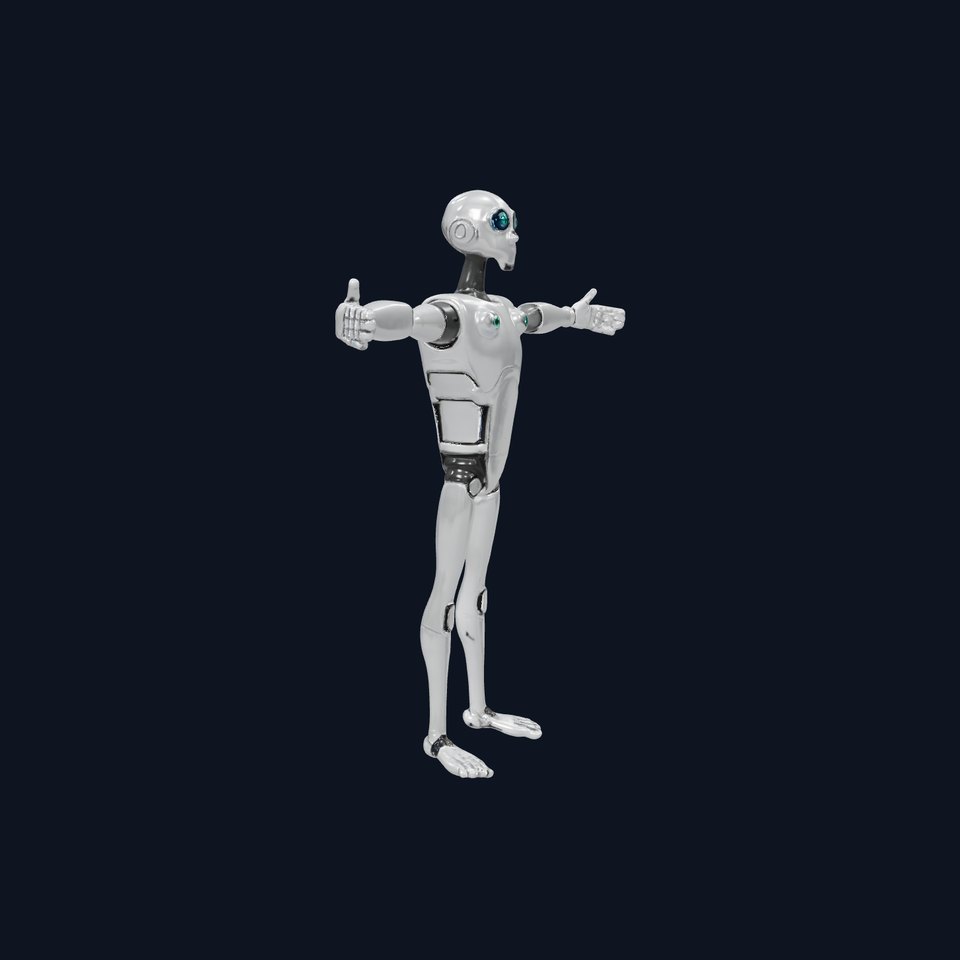 Sleek Gray Robot model pack