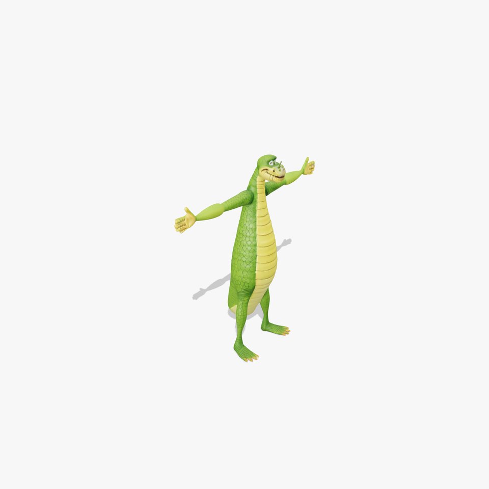 Green Cartoon Crocodile model pack