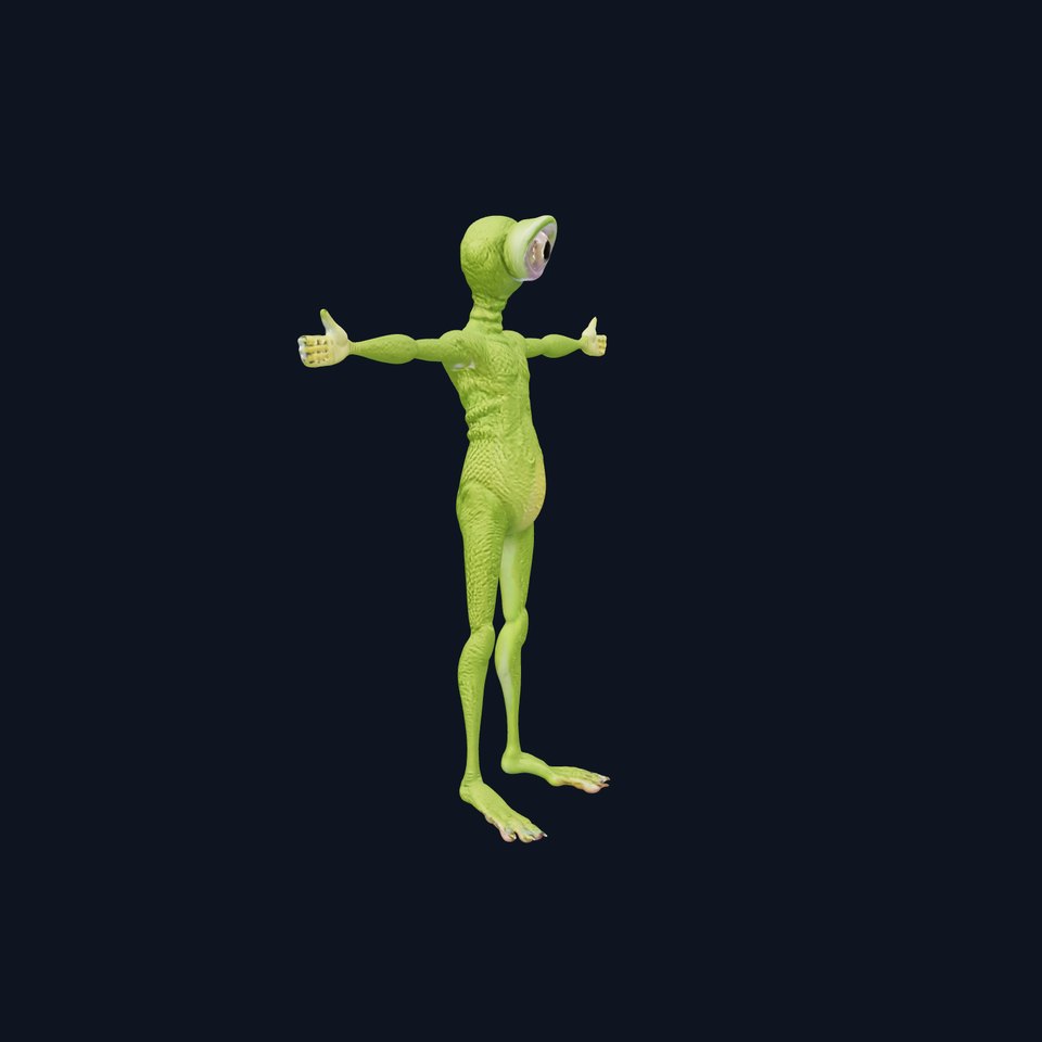 Green Cyclopean Alien model pack