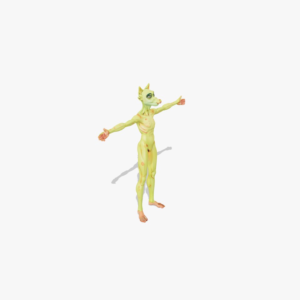 Green Alien Humanoid model pack