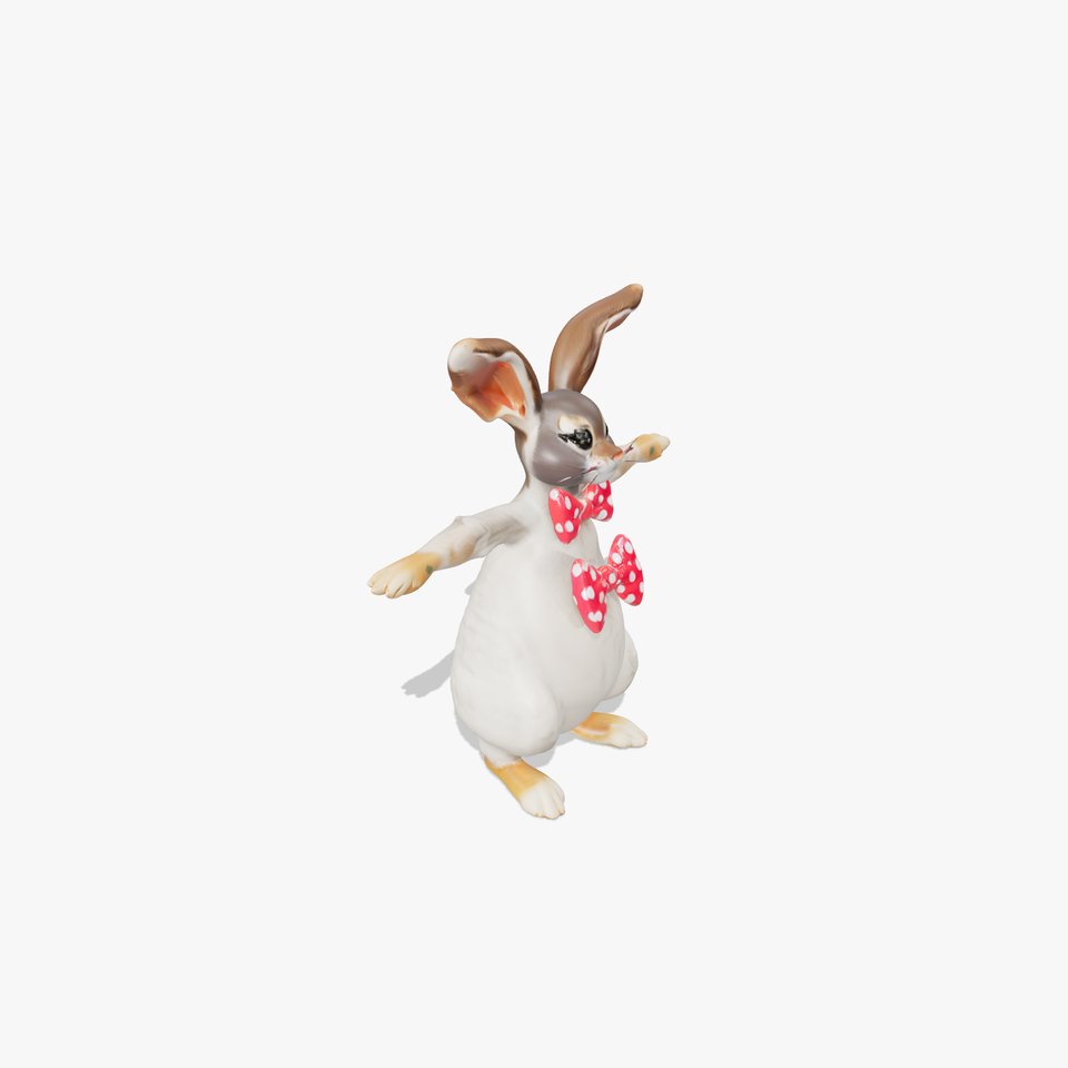 Polka Dot Bowtie Bunny model pack