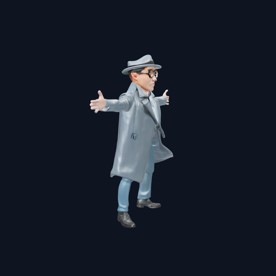 Gray Detective Outfit model pack