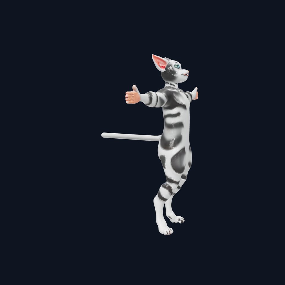 Striped Cartoon Cat model pack