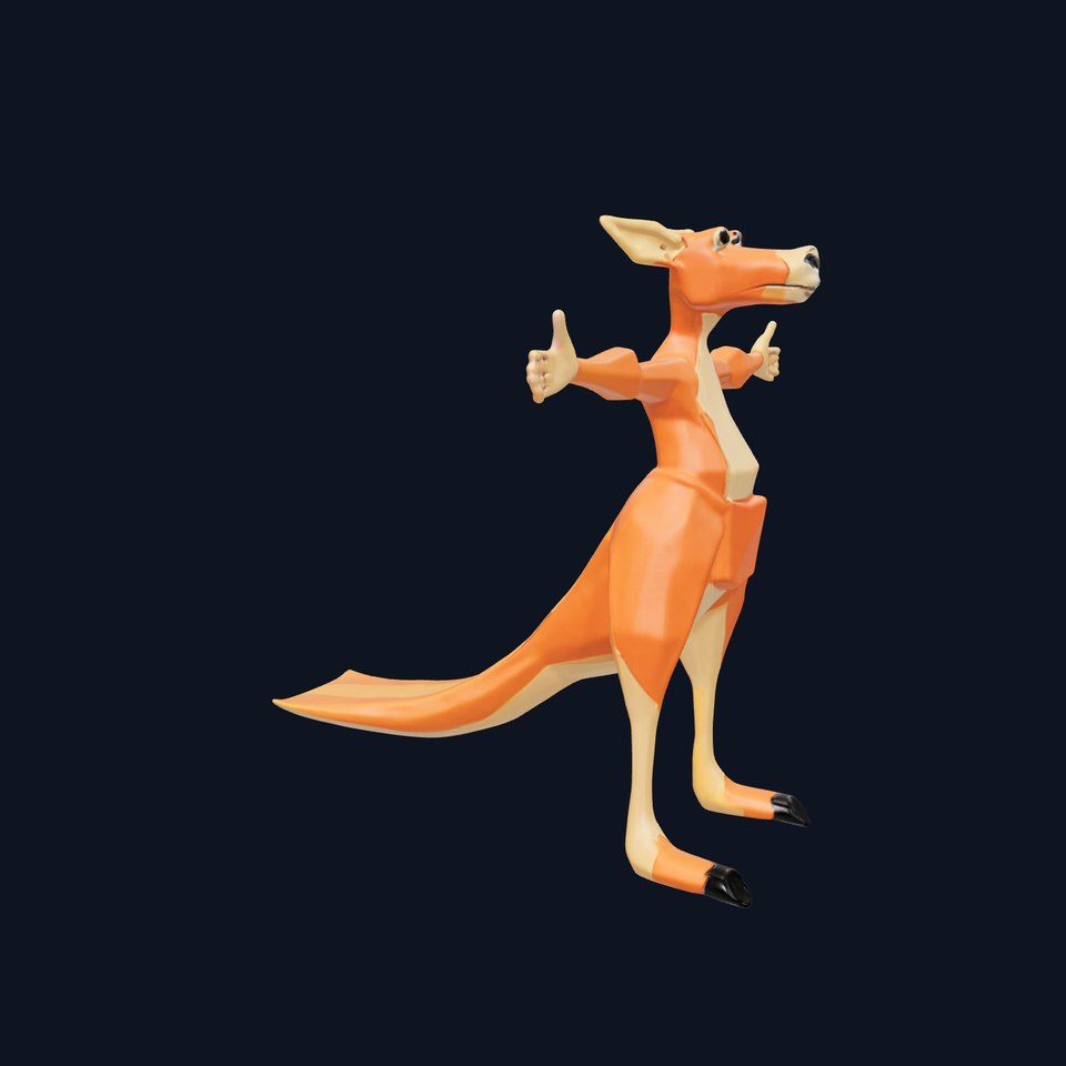 Playful Orange Kangaroo model pack