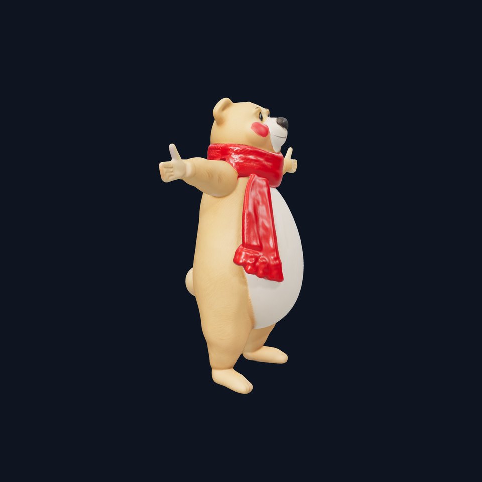 Cozy Bear Red Scarf model pack