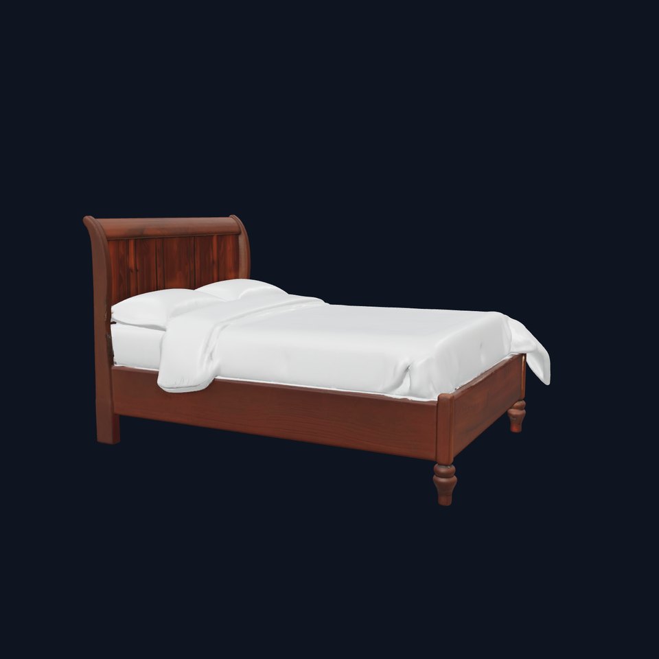 Walnut Sleigh Bed model pack