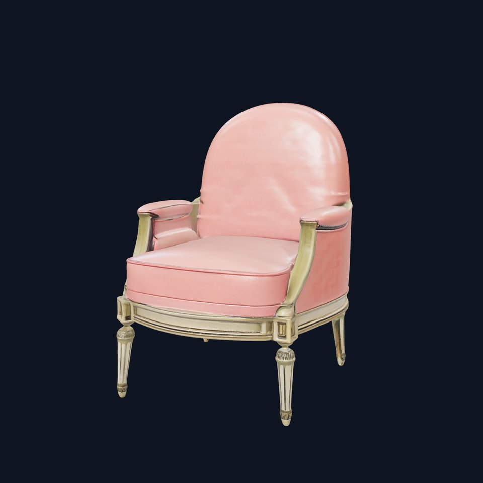 Elegant Pink Armchair model pack
