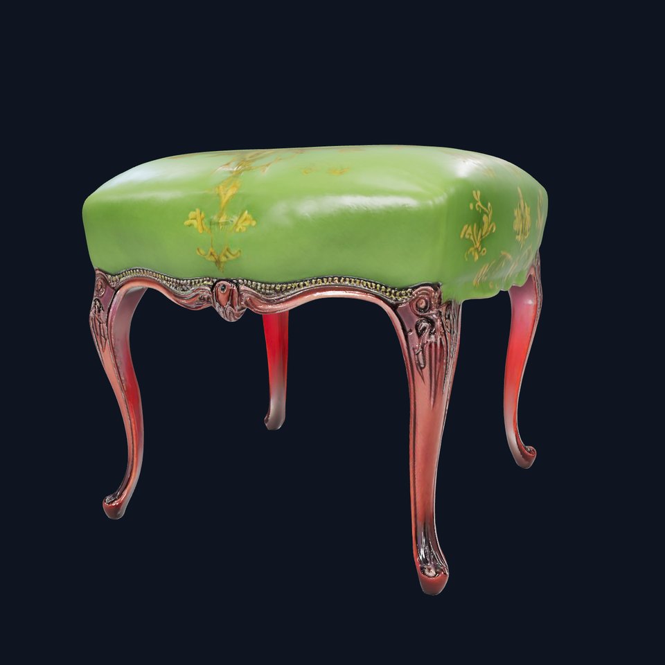 Elegant Green Ottoman model pack