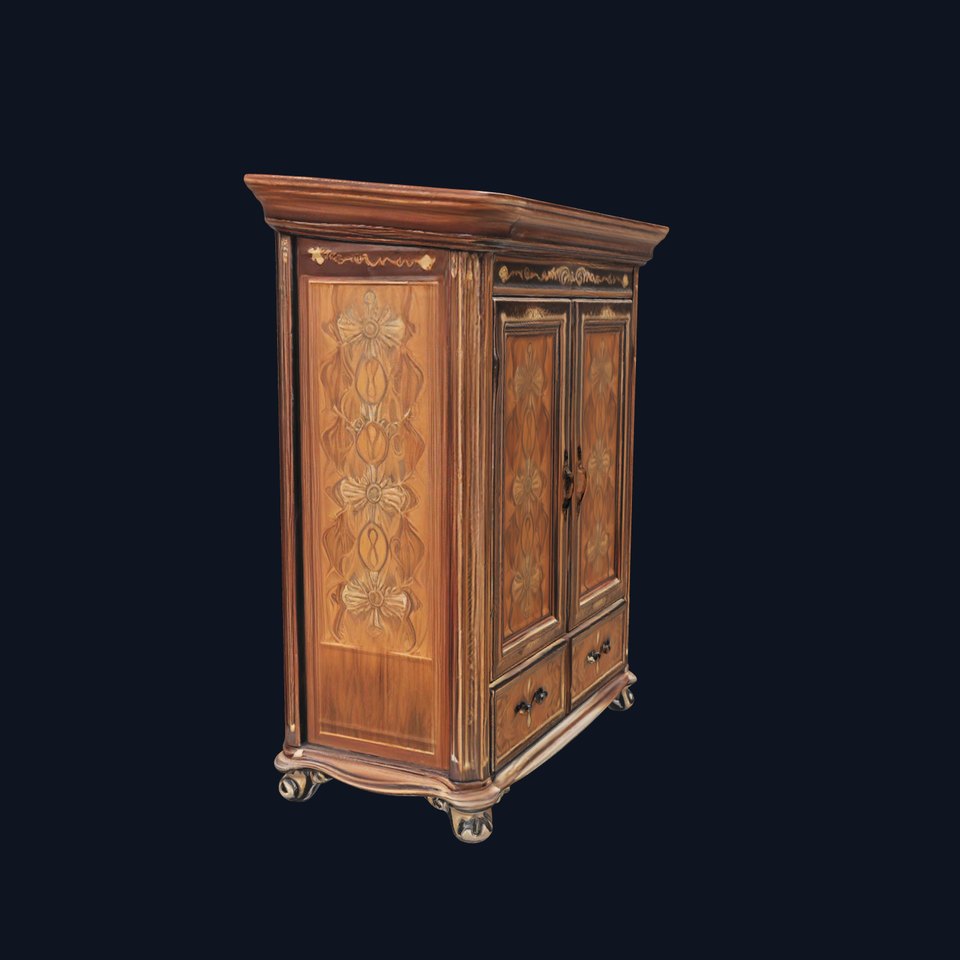 Ornate Wooden Wardrobe model pack