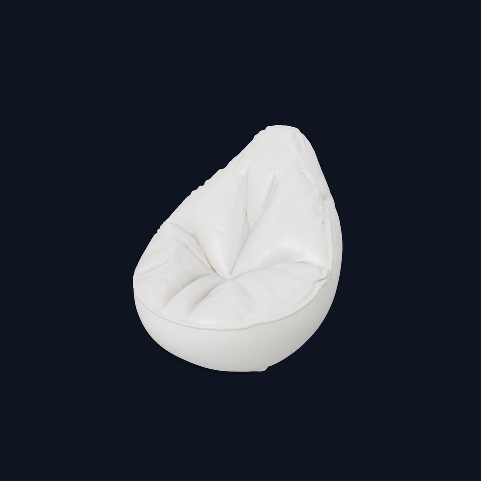 Plush White Beanbag model pack