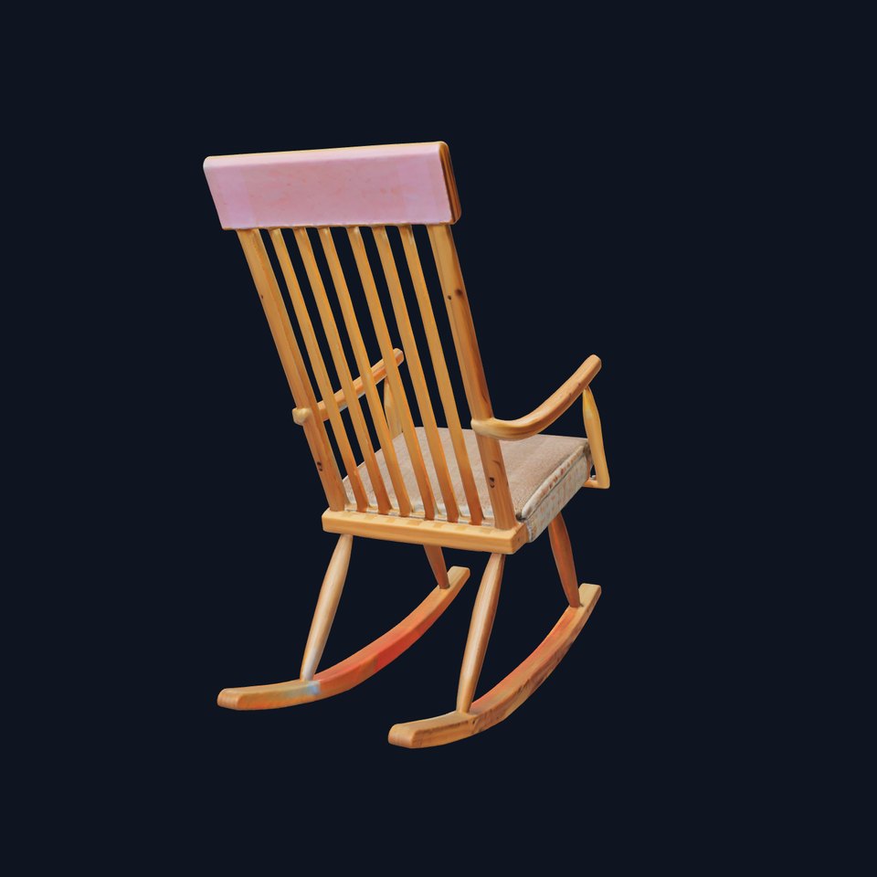 Classic Wooden Rocking Chair model pack
