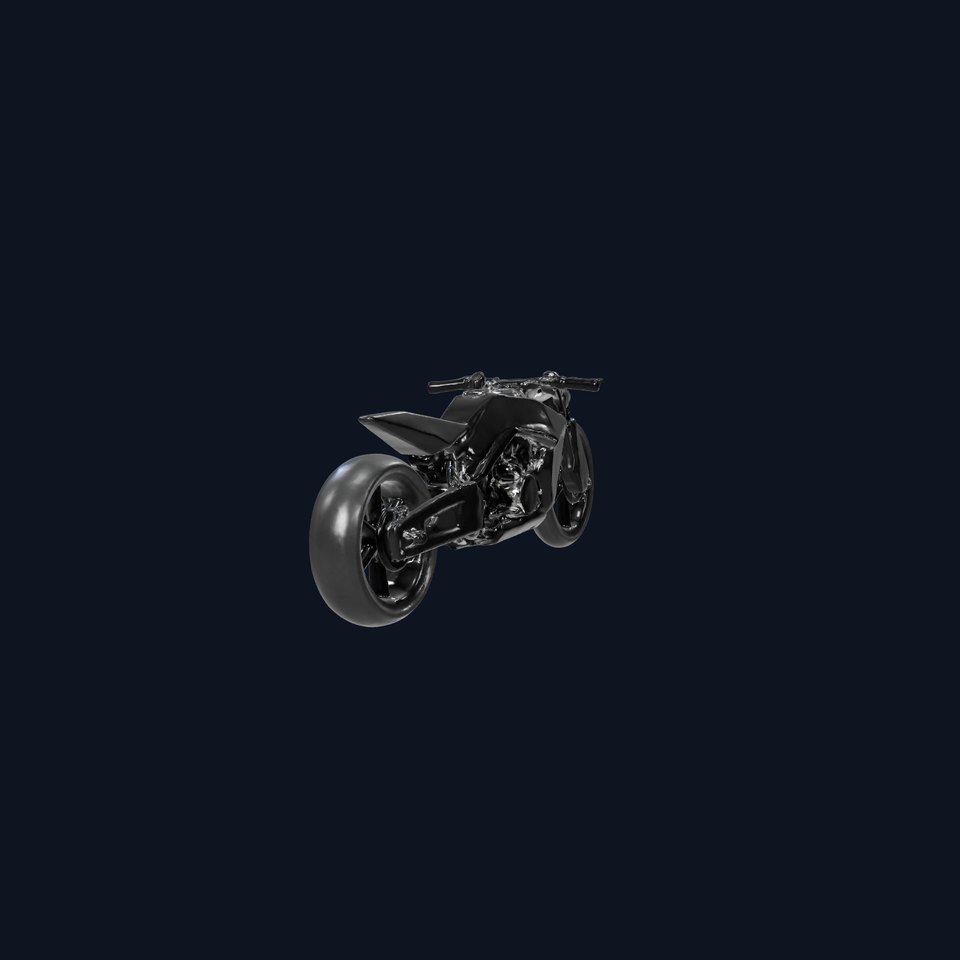 Sleek Black Motorcycle model pack