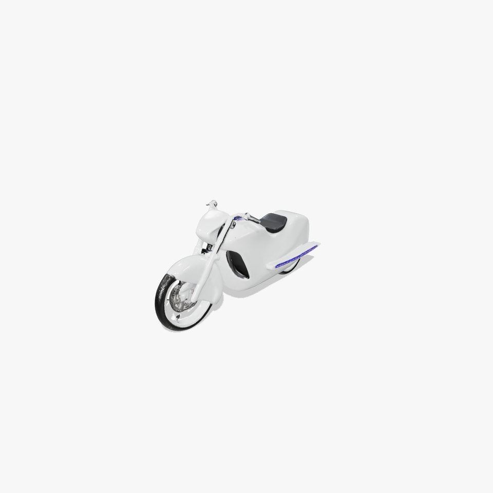 Futuristic Silver Motorcycle model pack