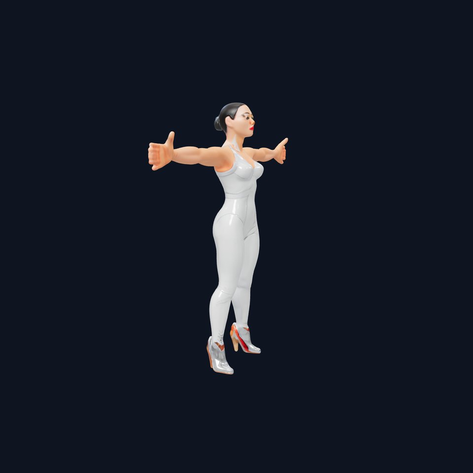 Silver Bodysuit Fashion model pack