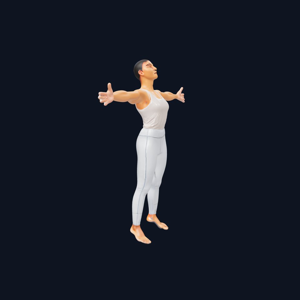 Silver Athletic Outfit model pack