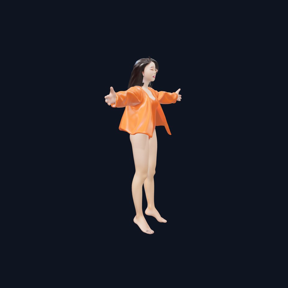 Orange Attire Female model pack