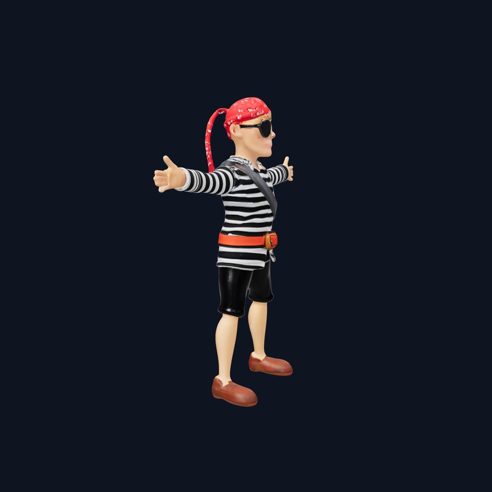 Striped Pirate Outfit model pack