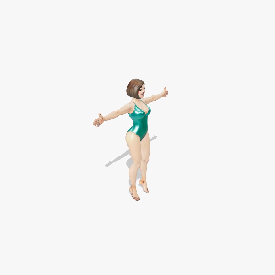 Teal Swimsuit Character model pack