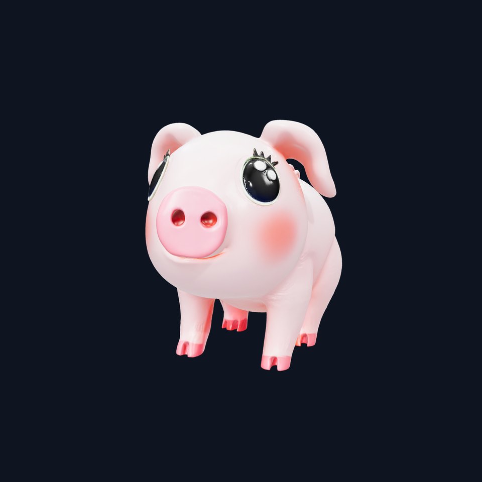 Cute Piggy Character model pack