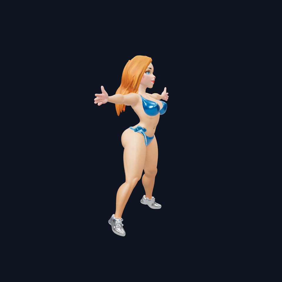 Blue Bikini Character model pack