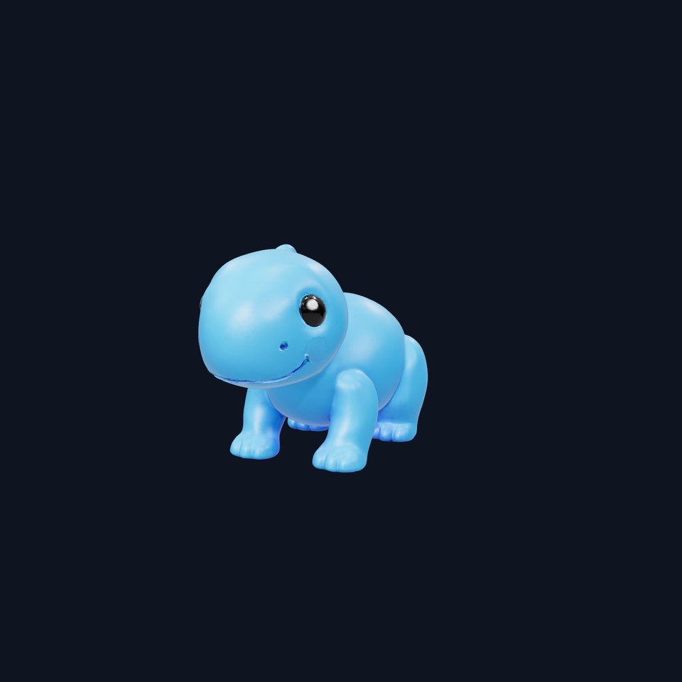 Charming Blue Dinosaur model pack