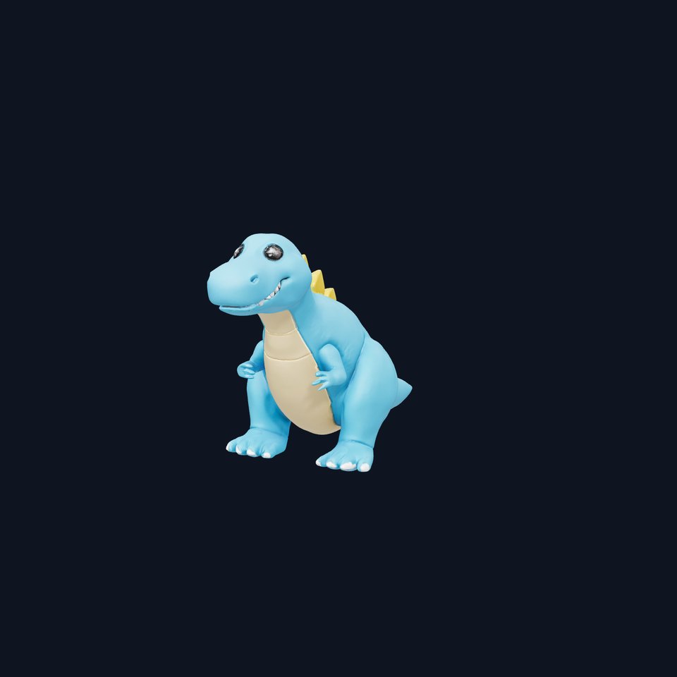 Playful Blue Dinosaur model pack