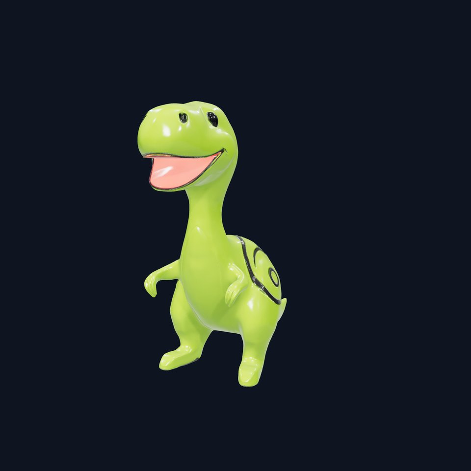 Green Dino Cartoon model pack